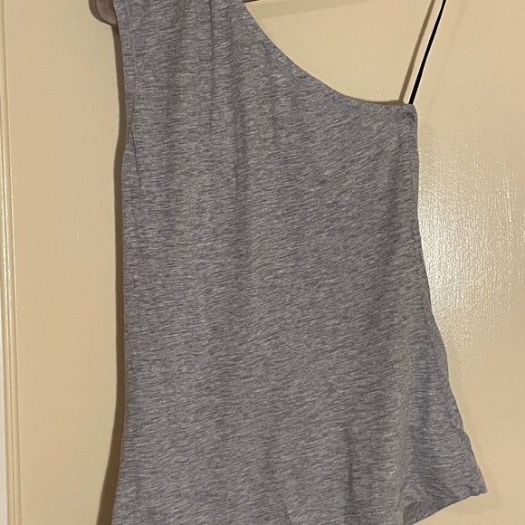 One Shoulder Grey Tank - Picture 2 of 6
